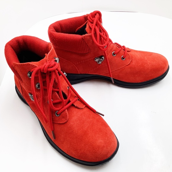 Wanderlust Shoes - {Wanderlust} Boston Red Suede Ankle Booties